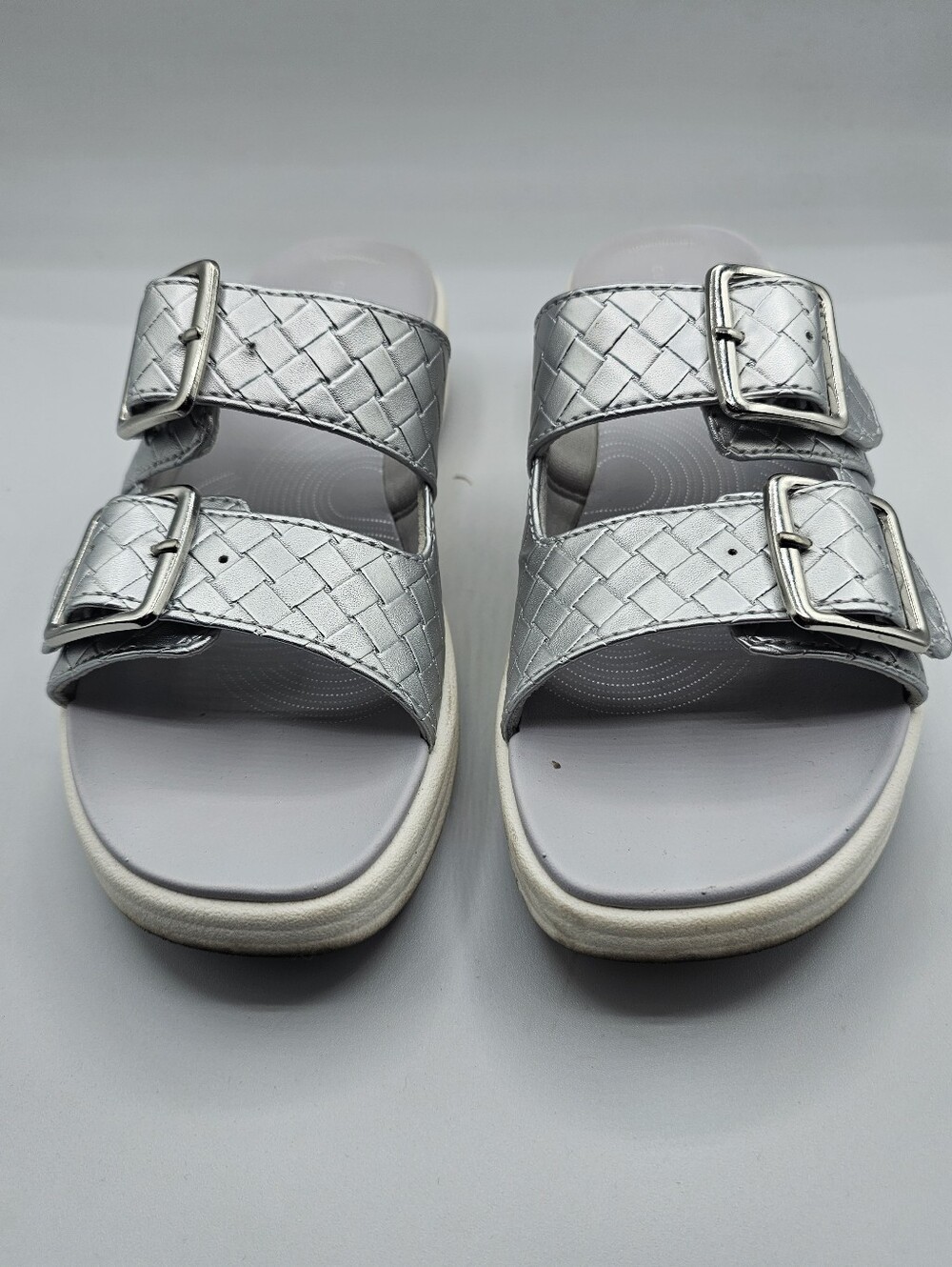 Cloudstepper by Clarks Metallic Silver Drift Buckle Sandals
